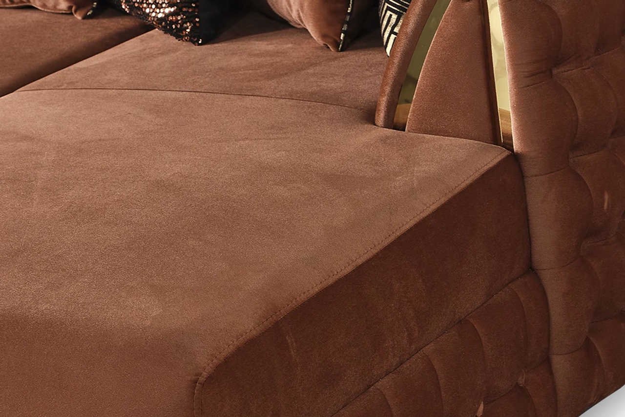 Main angle of Sicilya Rust Orange Sectional Sofa