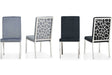 Mimi Chrome Dining Chair with grey velvet upholstery front angle