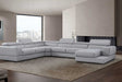 Pella Light Gray Leather RAF Sectional main view