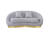 Olena Dove Grey loveseat frontal angle