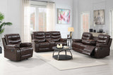 Delmar Brown Air Leather 3-Piece Reclining Set