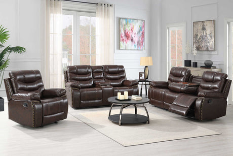 Delmar brown Air Leather reclining sofa front view