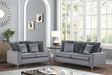 Elina Gray Velvet sofa front view