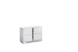 Front view of Alice White LED Upholstered Panel Bedroom Set bed