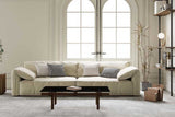 Front view of Jovi 110 inch beige sofa