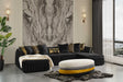 Sicilya Black Sectional sofa main front view