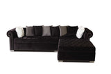 Side view of Milan Black Sectional sofa