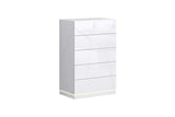Lea White LED Panel Bedroom Set side perspective of bed