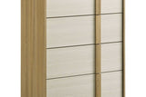 Room view with Maya Natural LED Panel Bedroom Set