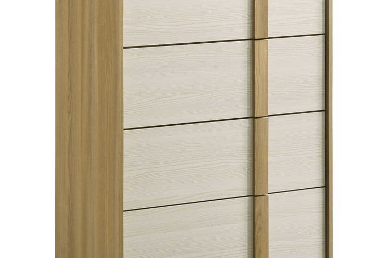 Room view with Maya Natural LED Panel Bedroom Set