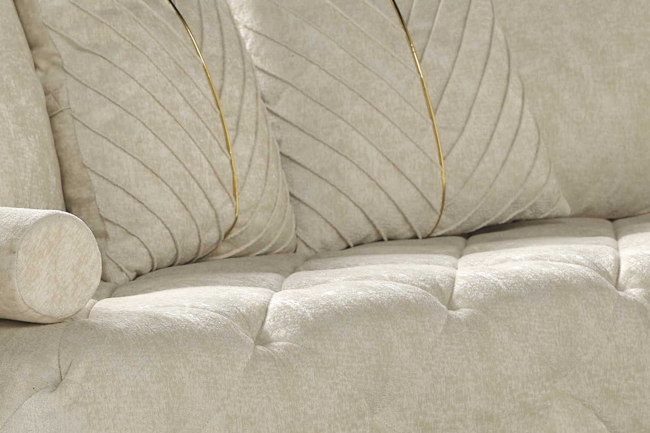 Elit Off White chenille chair with natural light