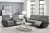 Twist Grey Reclining Loveseat side view
