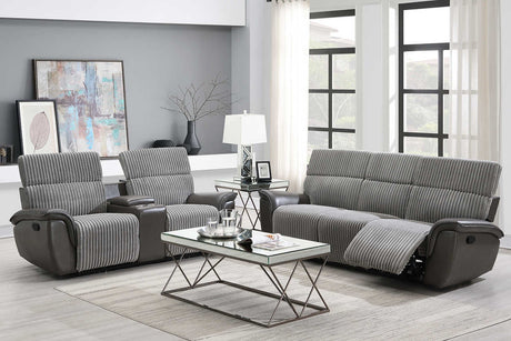 Twist Grey Reclining Loveseat side view