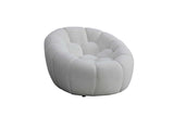 Bubbles White Boucle Living Room Set