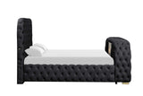 Detailed view of bed stitching and upholstery texture