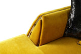 Sicilya Mustard Velvet Sectional Sofa, side angle