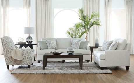 Download Linen White sofa and loveseat set front view