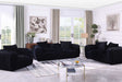 Eli Black Fabric Sofa and Loveseat Set front angle