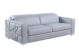 Astra chair in light blue Italian leather match
