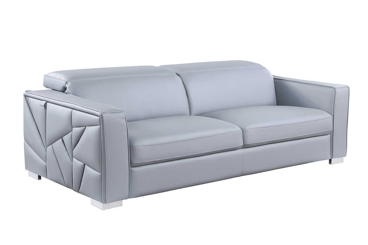 Astra chair in light blue Italian leather match