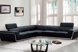 Domo Black Leather Match Sectional Sofa main view