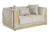 Front view of Monaco Cream Velvet living room chair