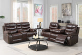 Delmar Brown Air Leather 3-Piece Reclining Set