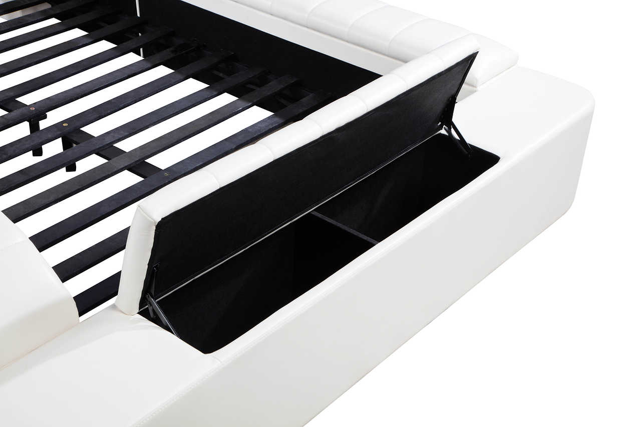 USB and Type-C charging ports on bed frame