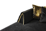 Side angle of Sicilya Black Sectional sofa