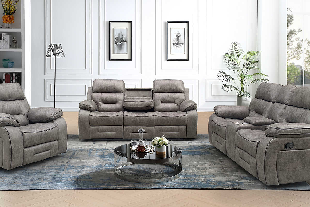Jenny grey recliner chair side view