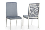 Mimi Chrome Dining Chair with black velvet upholstery side view