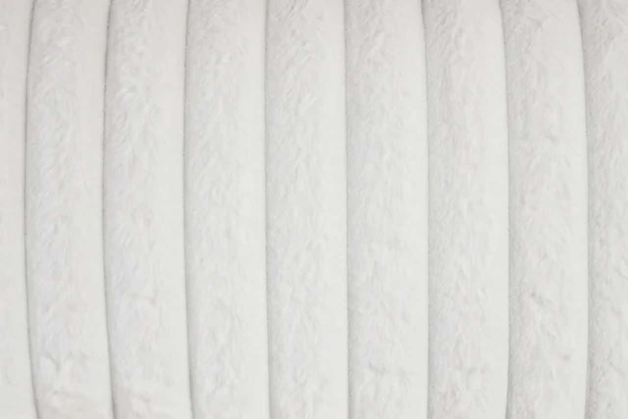 Front view of rocker recliner in eggshell white fabric