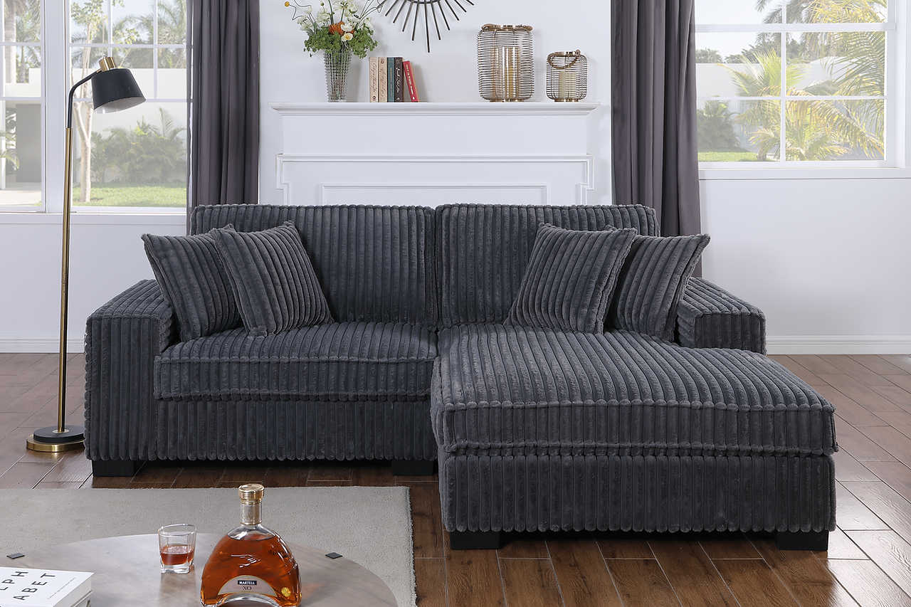 Alternate main view of Comfy II Grey sectional sofa