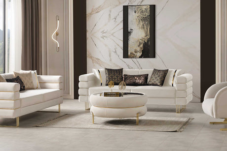 Luma Off White Living Room Set sofa main view