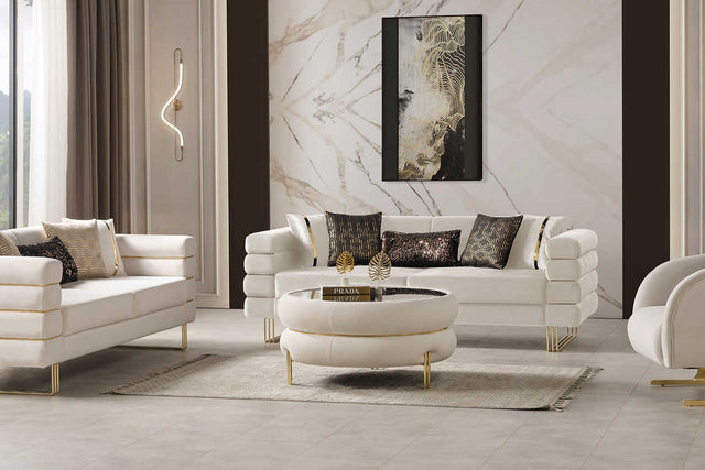 Luma Off White Living Room Set sofa main view