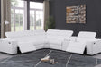 Picasso White 6-Piece Power Reclining Sectional front view