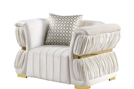 Anna White Accent Chair angled side view