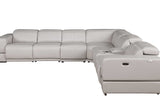 Side view of Franco sectional showing power headrest adjustment