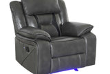 Three-piece Concord reclining set arranged in living room
