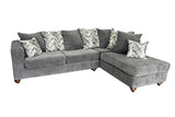Side view of Zander Gray Fabric Sectional sofa