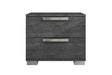 Sarah Rhombus Grey Contemporary Nightstand front angle