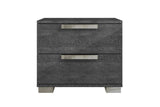 Main view of Sarah Grey LED Panel bedroom set bed close-up