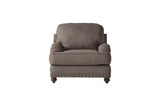 Phineas Driftwood Fabric Sofa and Loveseat set angled main view