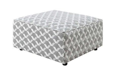 Brady black fabric ottoman front angle