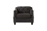 Bing Ash Grey Loveseat angled view highlighting fabric texture