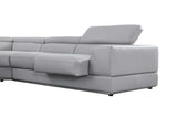Detail of Italian leather match upholstery on Pella sectional sofa