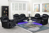 Lucky Charm reclining sofa with drop-down table and LED lighting