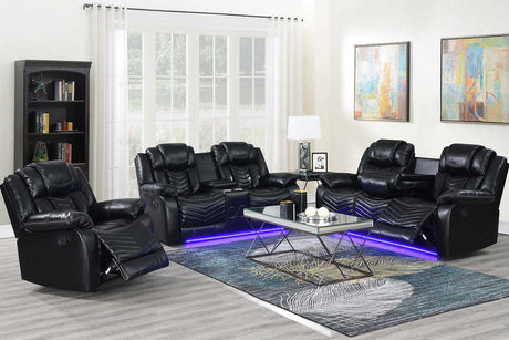 Lucky Charm reclining sofa with drop-down table and LED lighting