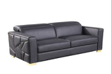 Astra Dark Navy Leather Living Room Set
