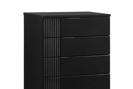 Modena Black Nightstand ambient bedroom setting
